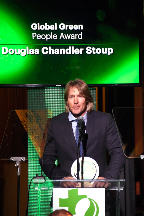 LOS ANGELES, CA - FEBRUARY 22: Honoree Douglas Stoup speaks onstage during the 14th Annual Global Green Pre Oscar Party at TAO Hollywood on February 22, 2017 in Los Angeles, California. (Photo by Frazer Harrison/Getty Images for Global Green)