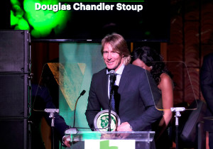 LOS ANGELES, CA - FEBRUARY 22: Honoree Douglas Stoup speaks onstage during the 14th Annual Global Green Pre Oscar Party at TAO Hollywood on February 22, 2017 in Los Angeles, California. (Photo by Frazer Harrison/Getty Images for Global Green)